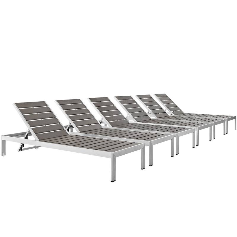 Shore Aluminum Outdoor Chaise (Set of 6)