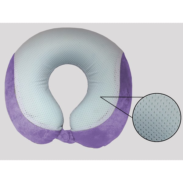 Shop Grey And Purple Cool Gel Infused Memory Foam Neck Pillow