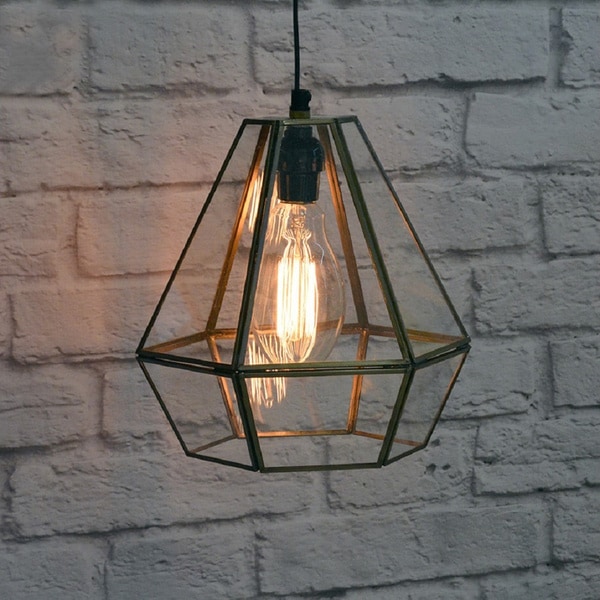 Handmade Glass Terrarium Hanging Lamp (India)