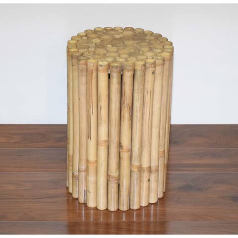 Rustic Round Bamboo stool/side table