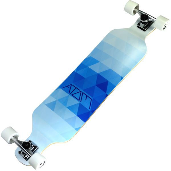 Atom 'Blue Triangles' 9-ply Maple Laminate 39-inch Drop-deck Longboard