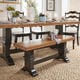 preview thumbnail 4 of 42, Eleanor Two-Tone Trestle Leg Wood Dining Bench by iNSPIRE Q Classic