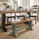 preview thumbnail 3 of 42, Eleanor Two-Tone Trestle Leg Wood Dining Bench by iNSPIRE Q Classic