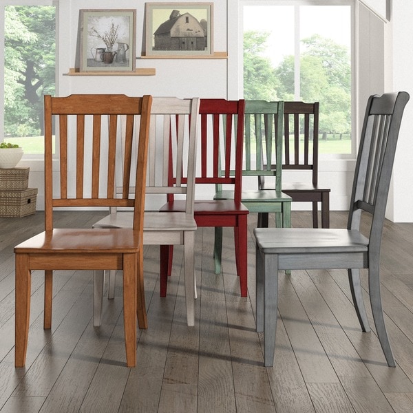 slat back wood dining chair