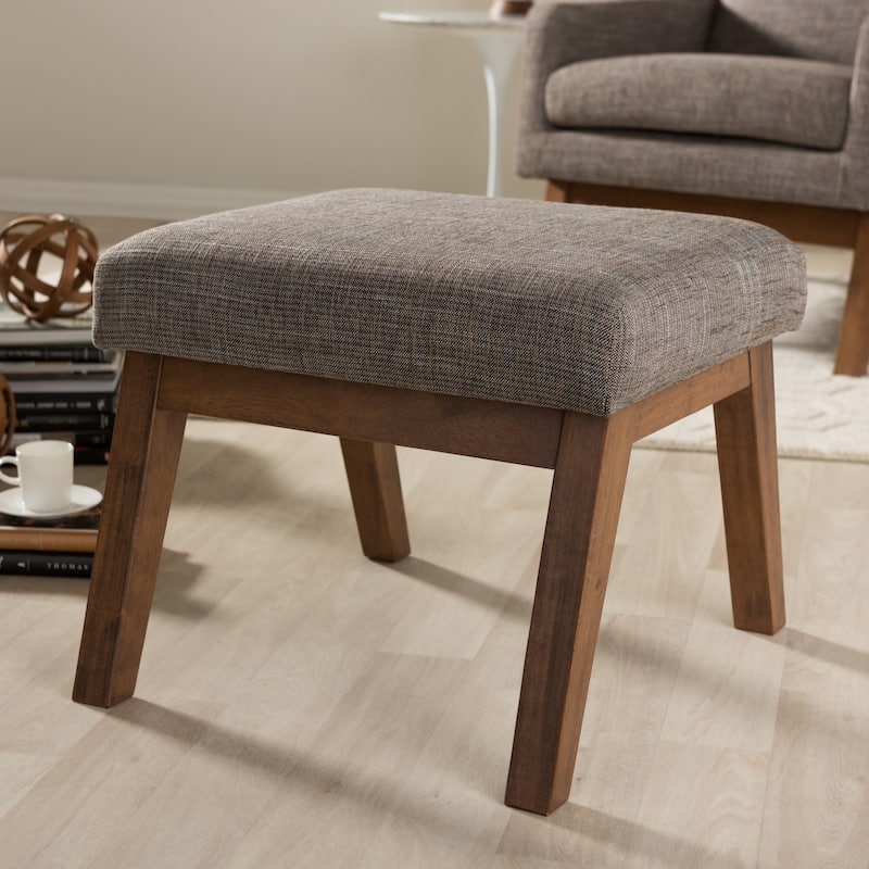 Baxton Studio Methodios Mid-Century Modern Upholstered Ottoman