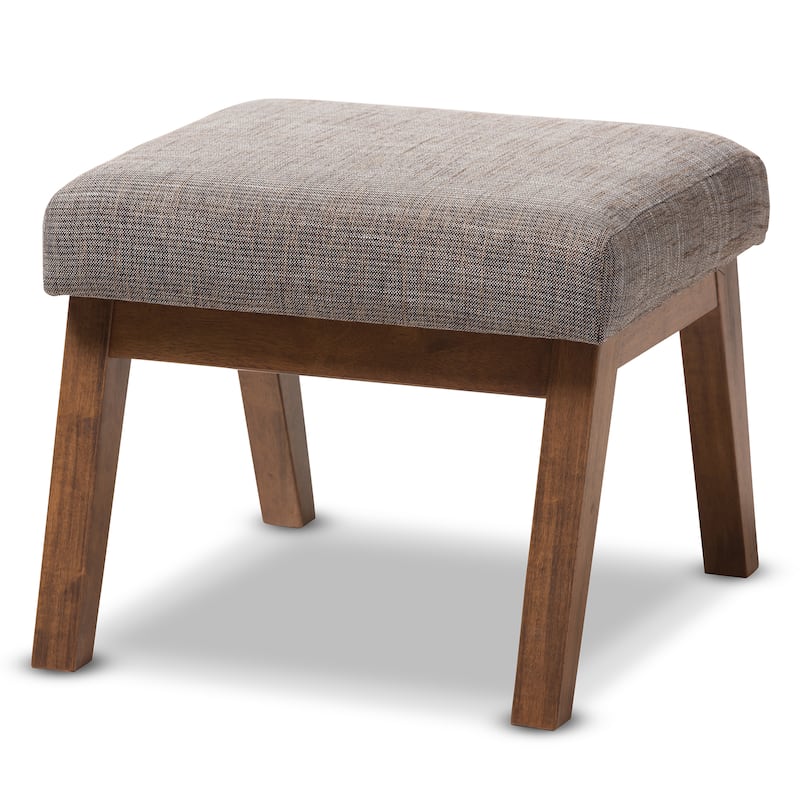 Baxton Studio Methodios Mid-Century Modern Upholstered Ottoman