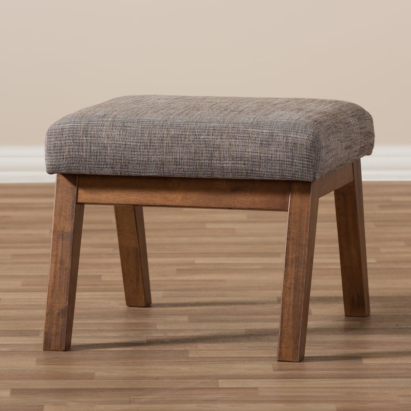 Baxton Studio Methodios Mid-Century Modern Upholstered Ottoman