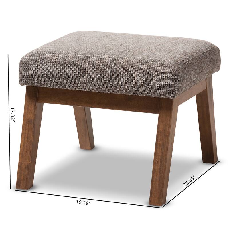 Baxton Studio Methodios Mid-Century Modern Upholstered Ottoman
