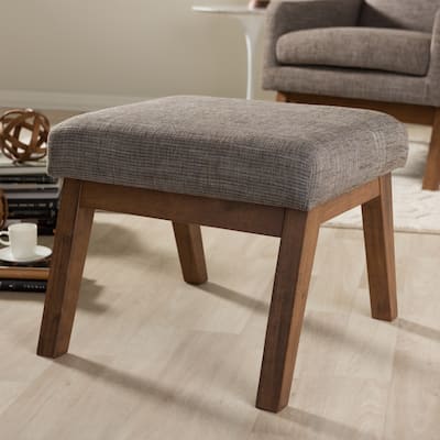 Baxton Studio Methodios Mid-Century Modern Upholstered Ottoman
