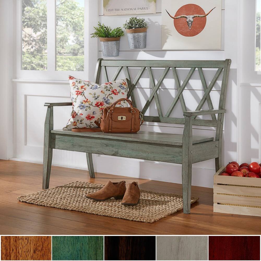 Eleanor X Back Wood Storage Bench by iNSPIRE Q Classic