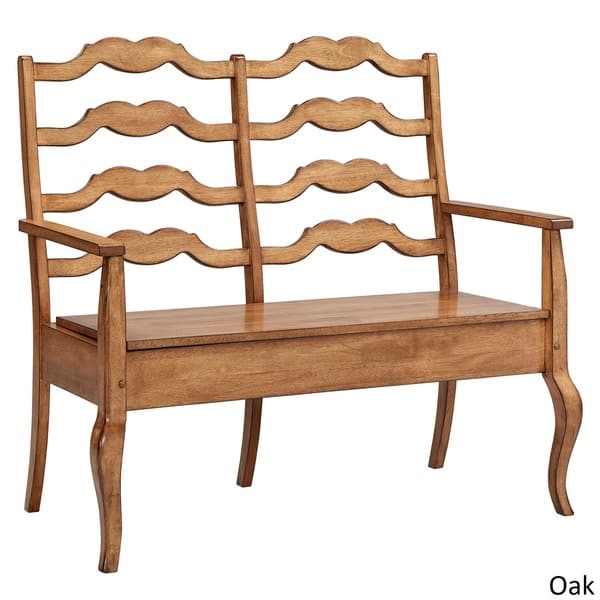 Shop Eleanor French Ladder Back Wood Storage Bench By Inspire Q