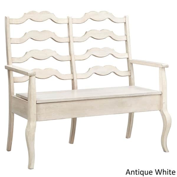 Shop Eleanor French Ladder Back Wood Storage Bench By Inspire Q