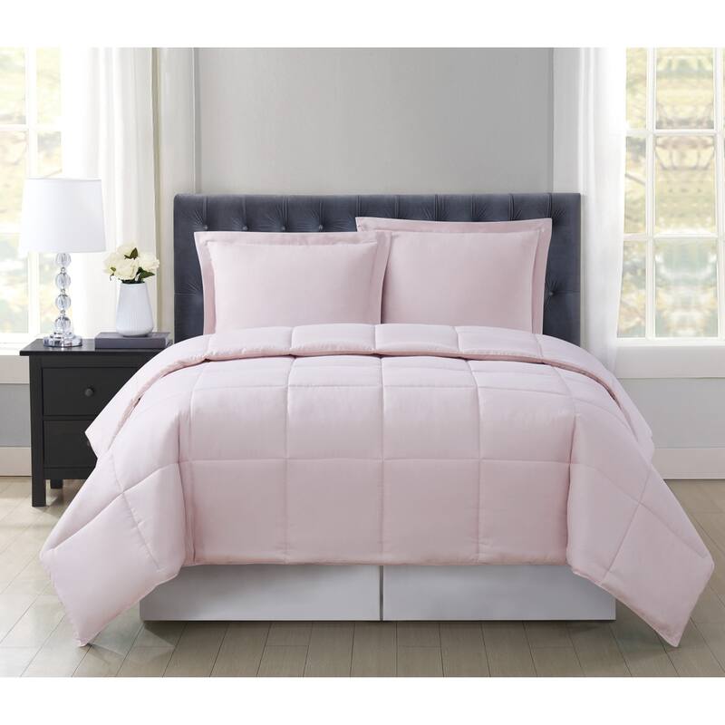 Truly Soft Everyday Reversible Down Alternative 3-Piece Comforter Set - Pink - 2 Piece - Twin - Twin XL