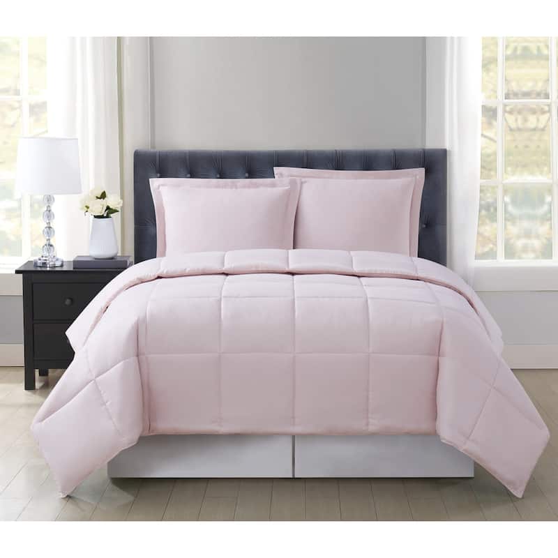 Truly Soft Everyday Reversible Down Alternative 3-Piece Comforter Set - Twin - Twin XL - Pink