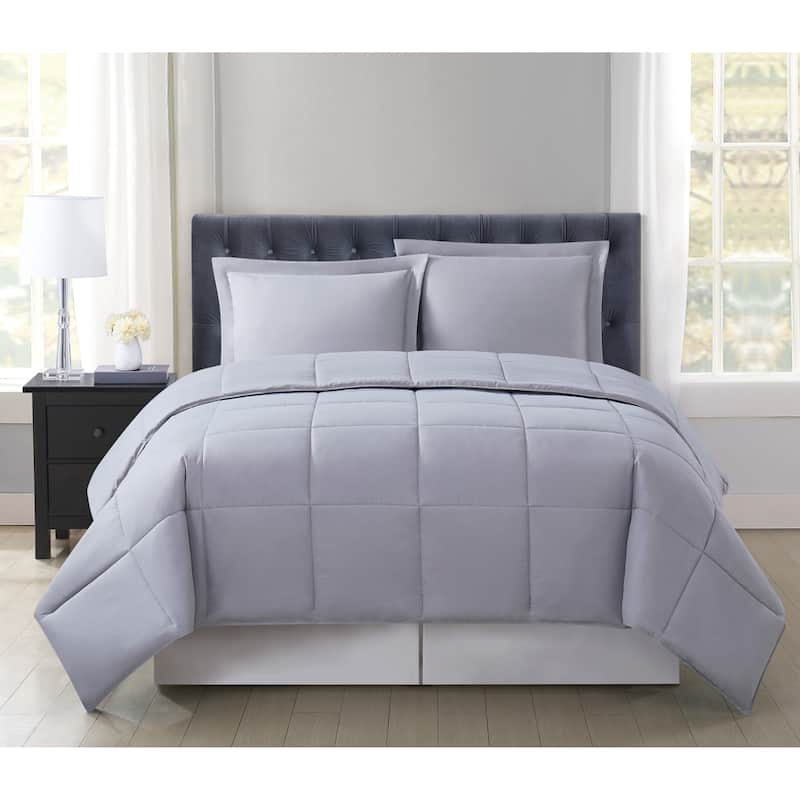 Truly Soft Everyday Reversible Down Alternative 3-Piece Comforter Set - King - Grey
