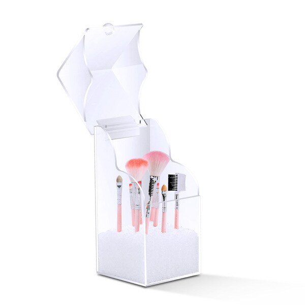Clear, Bead-Based Makeup Storage Box - Clear
