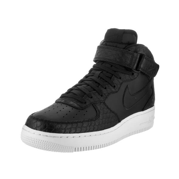 Nike Men S Air Force 1 Mid 07 Lv8 Black And White Leather Basketball Shoes Overstock