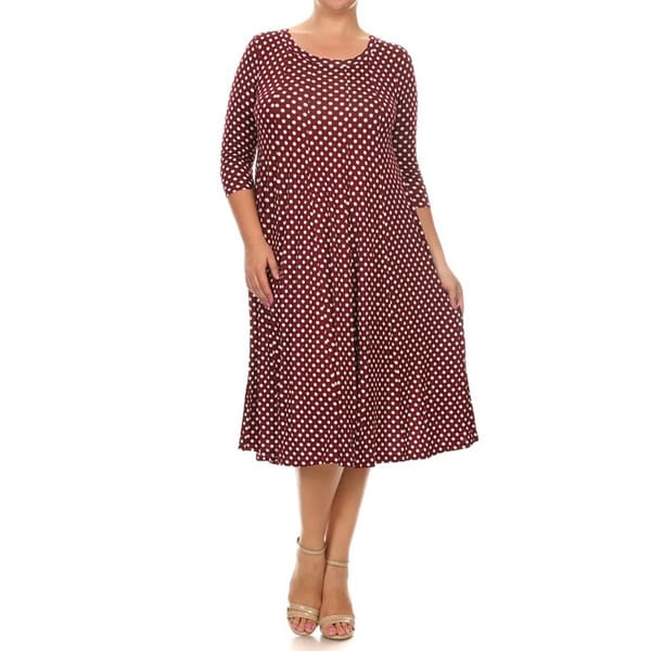 women's plus size polka dot dress