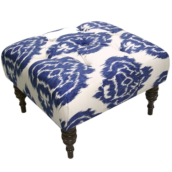 Skyline Furniture Diamond Blue Fabric Tufted Ottoman In Skyline Furniture Diamond Blue Fabric Tufted Ottoman In Free Shipping Today 13489192