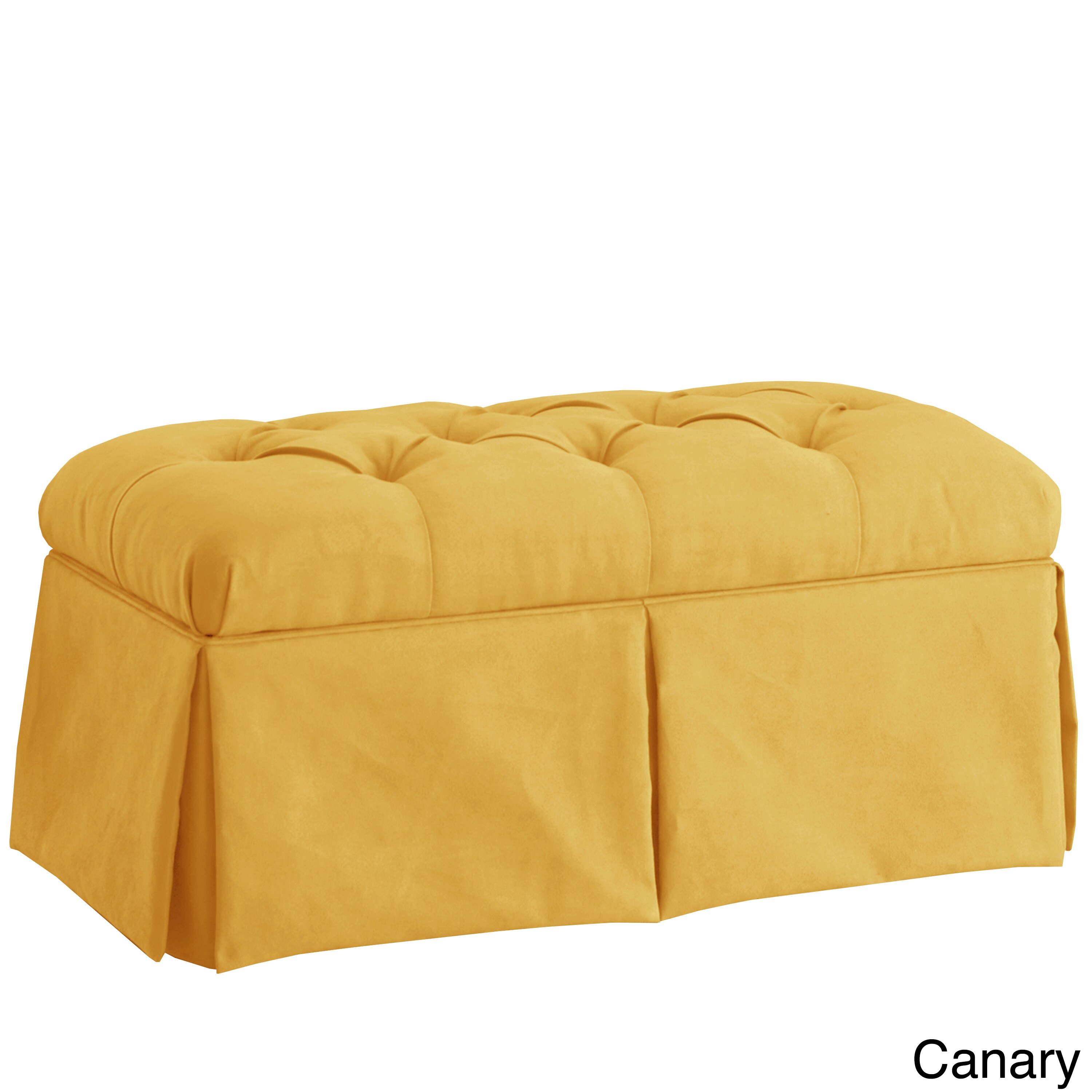 Furniture Home Living Modern Tufted Bench In Canary Yellow Ready
