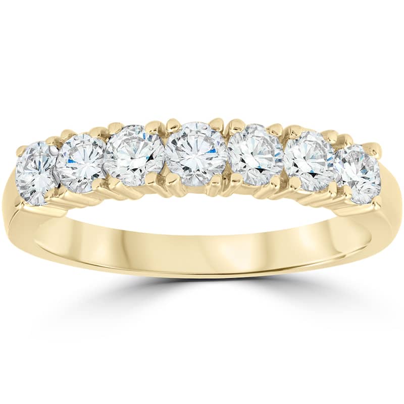 14k Yellow Gold 1ct TDW Diamond Wedding Anniversary Ring - White
