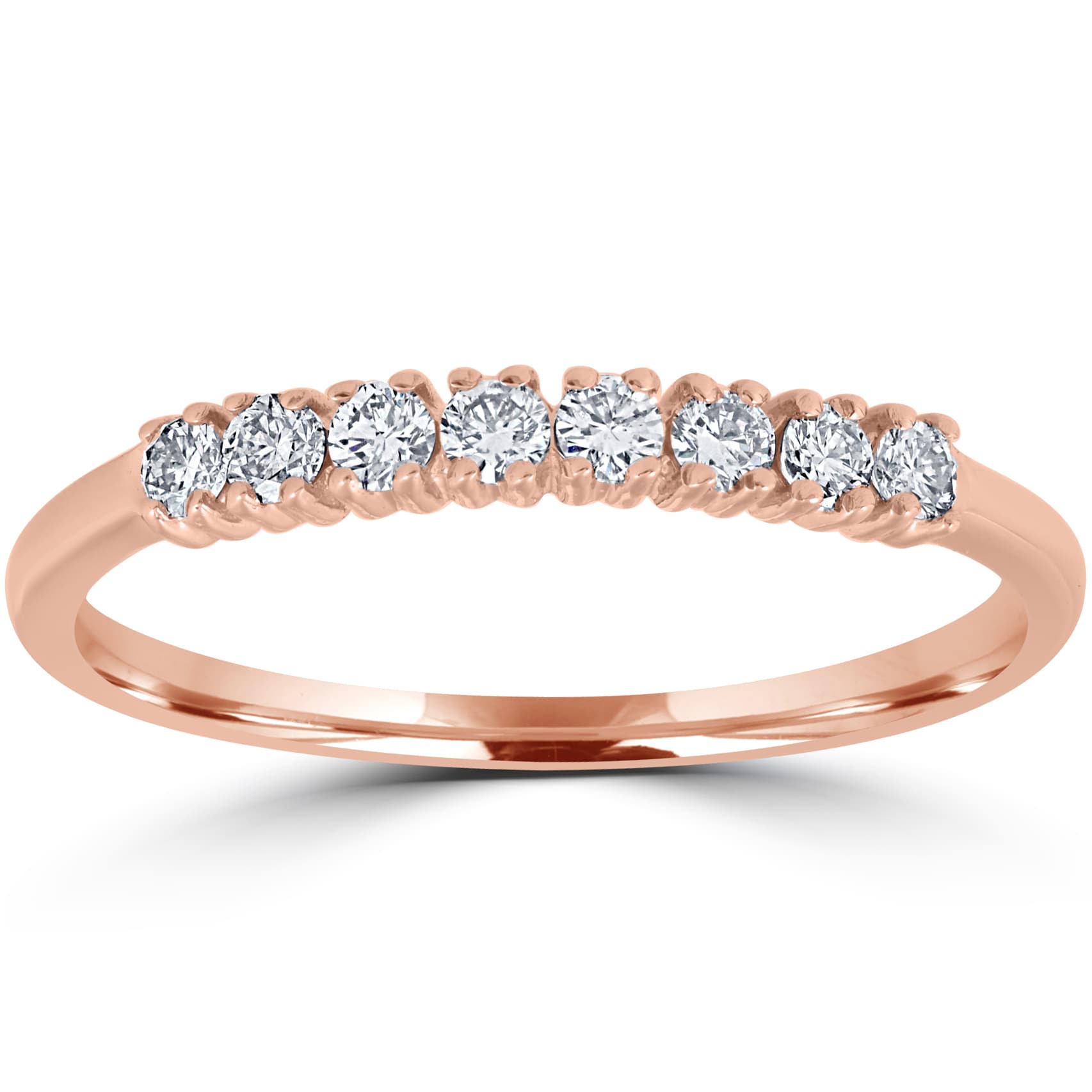 Bliss Diamond 14K Rose Gold 1/5 ct TDW Diamond Ring Womens Stackable Wedding Anniversary Band - White