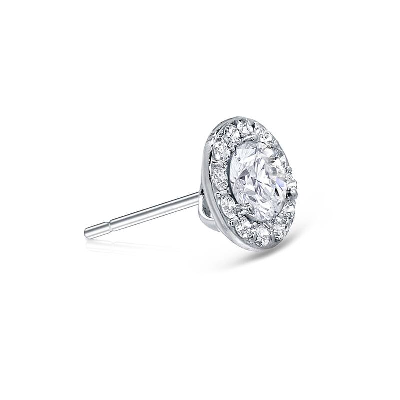 Auriya 14k Gold 1/2ctw Round Halo Diamond Stud Earrings