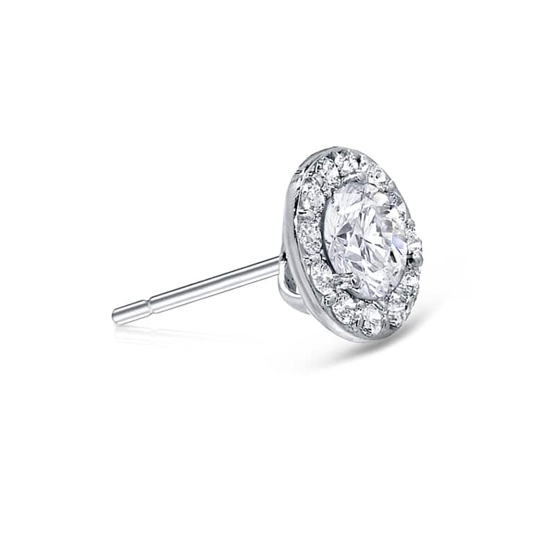 Auriya 14k Gold 3/4ctw Round Halo Diamond Stud Earrings
