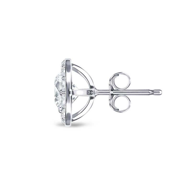 Auriya 14k Gold 1ctw Round Halo Diamond Stud Earrings