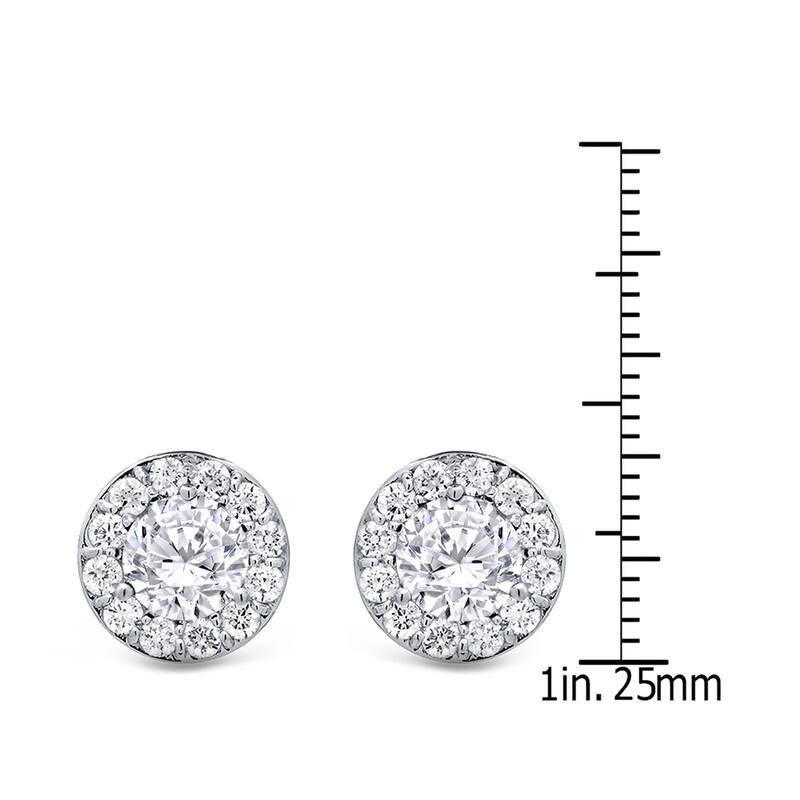 Auriya 14k Gold 2ctw Round Halo Diamond Stud Earrings (H-I, SI1-SI2)