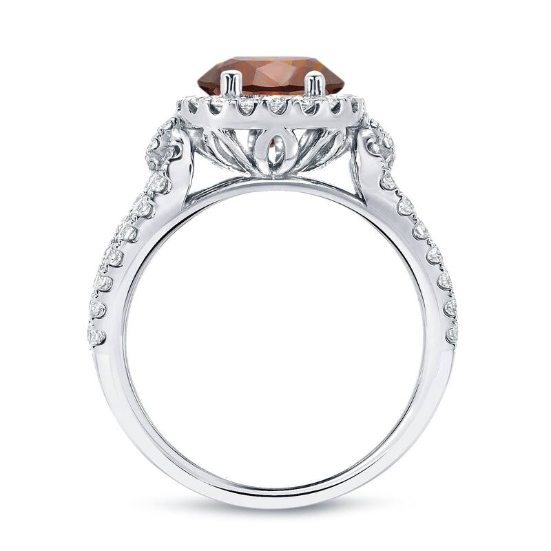 Auriya Round 1 carat TW Halo Brown Diamond Engagement Ring 14k Gold (H-I, SI2-SI3)