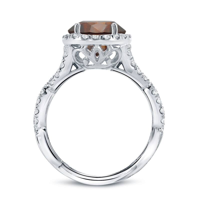 Auriya Twisted Split Shank 2 3/4ctw Halo Brown Diamond Engagement Ring 14K Gold (H-I, SI2-SI3)