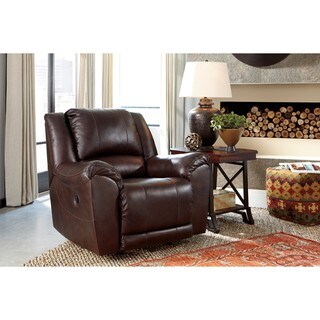 Signature Design by Ashley Yancy Walnut Rocker Recliner - Bed Bath ...