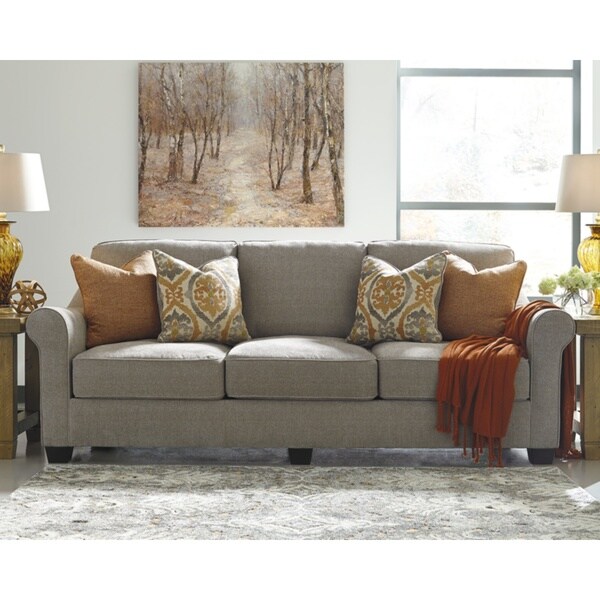 Shop Signature Design by Ashley, Leola Contemporary Slate Grey Sofa ...
