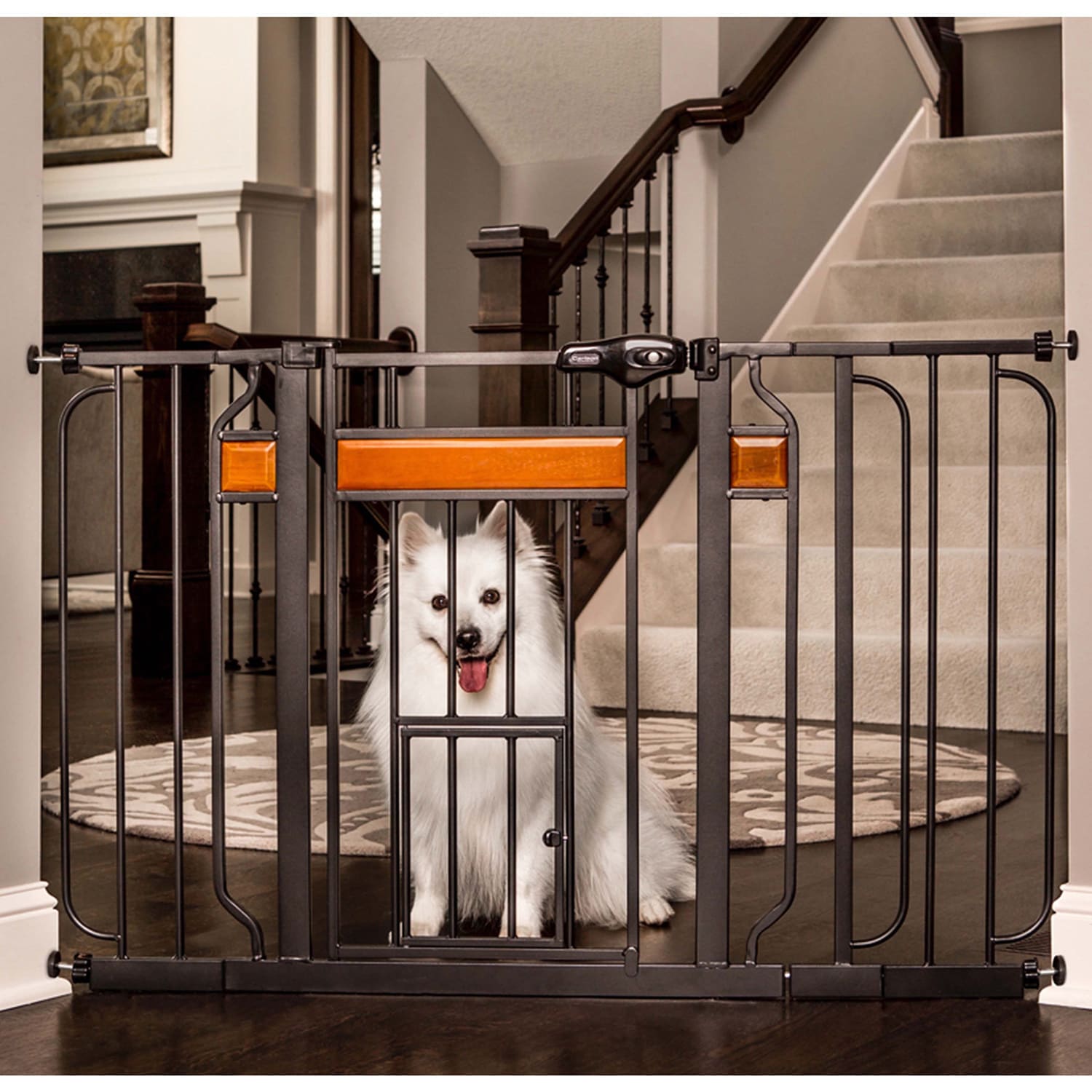 carlson design paw arched flexi pet gate