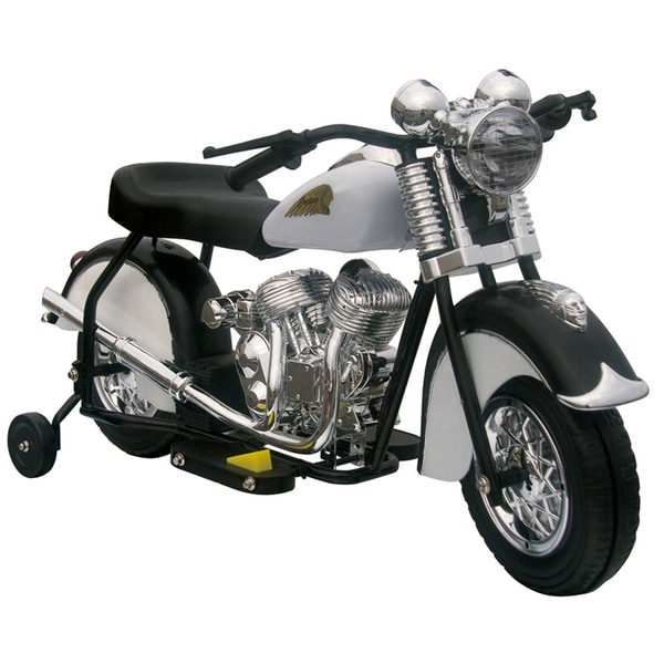 Little Vintage Indian Ride On 6V Black/White Motorcycle