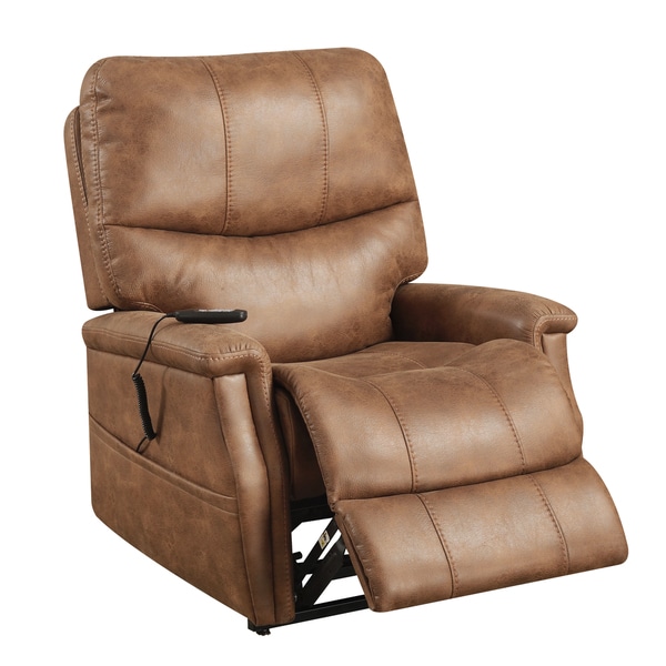 brown leather lift recliner