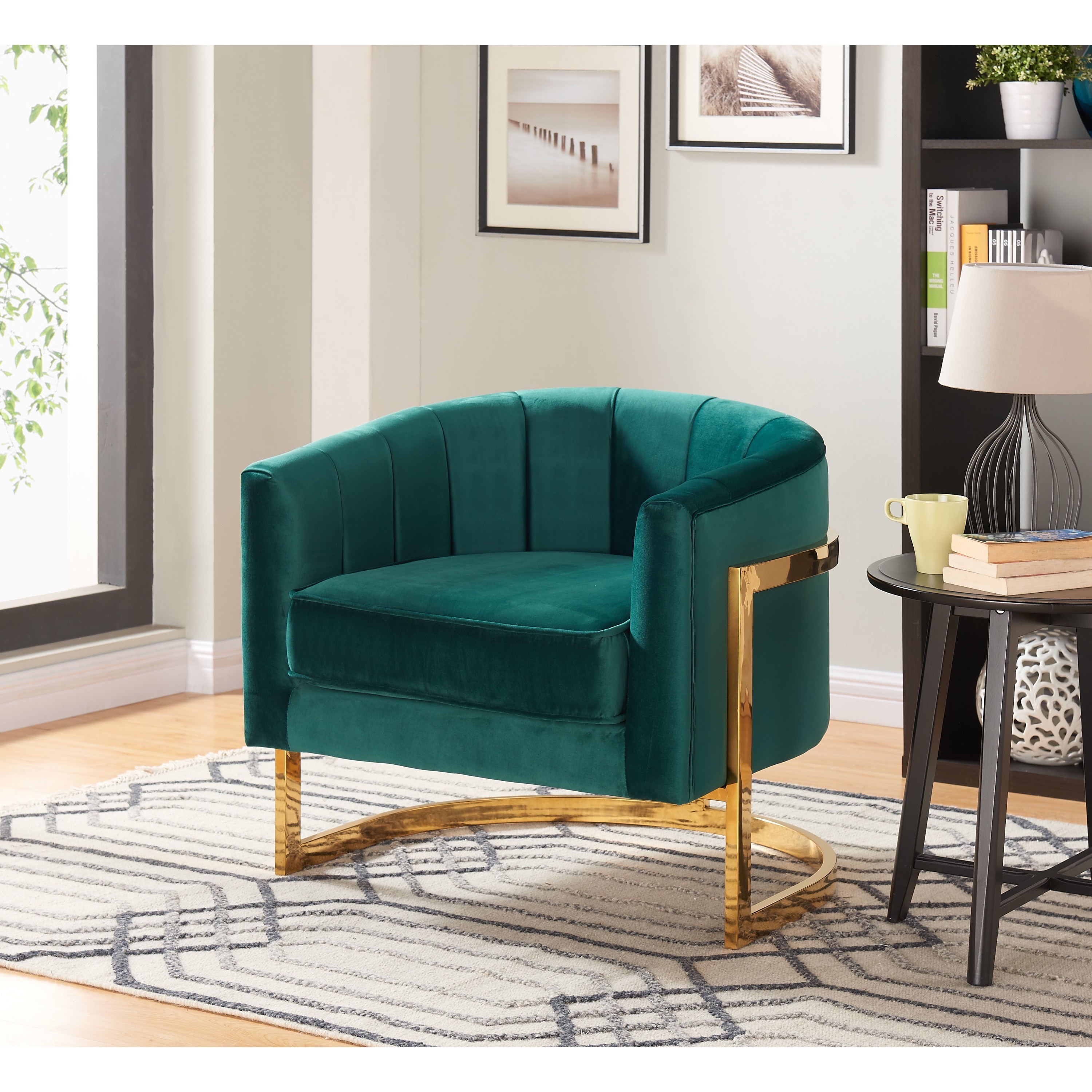 carter green velvet accent chair