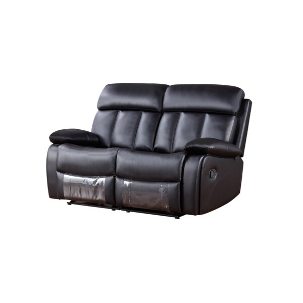Shop Black Faux Leather Recliner Loveseat - Free Shipping Today ...
