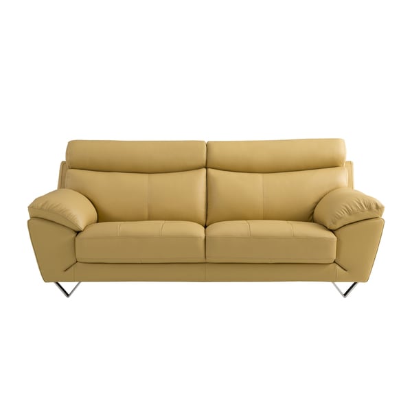 Shop Yellow Italian Leather Sofa - Free Shipping Today ...