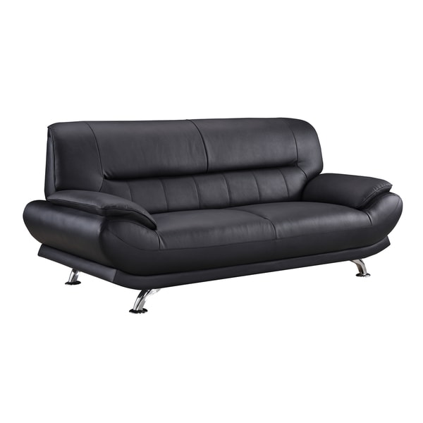 Black Genuine Leather Sofa