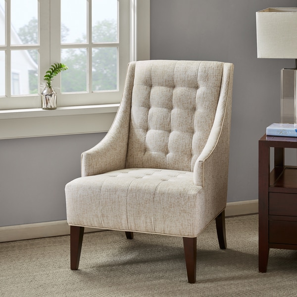 Cream tufted accent discount chair