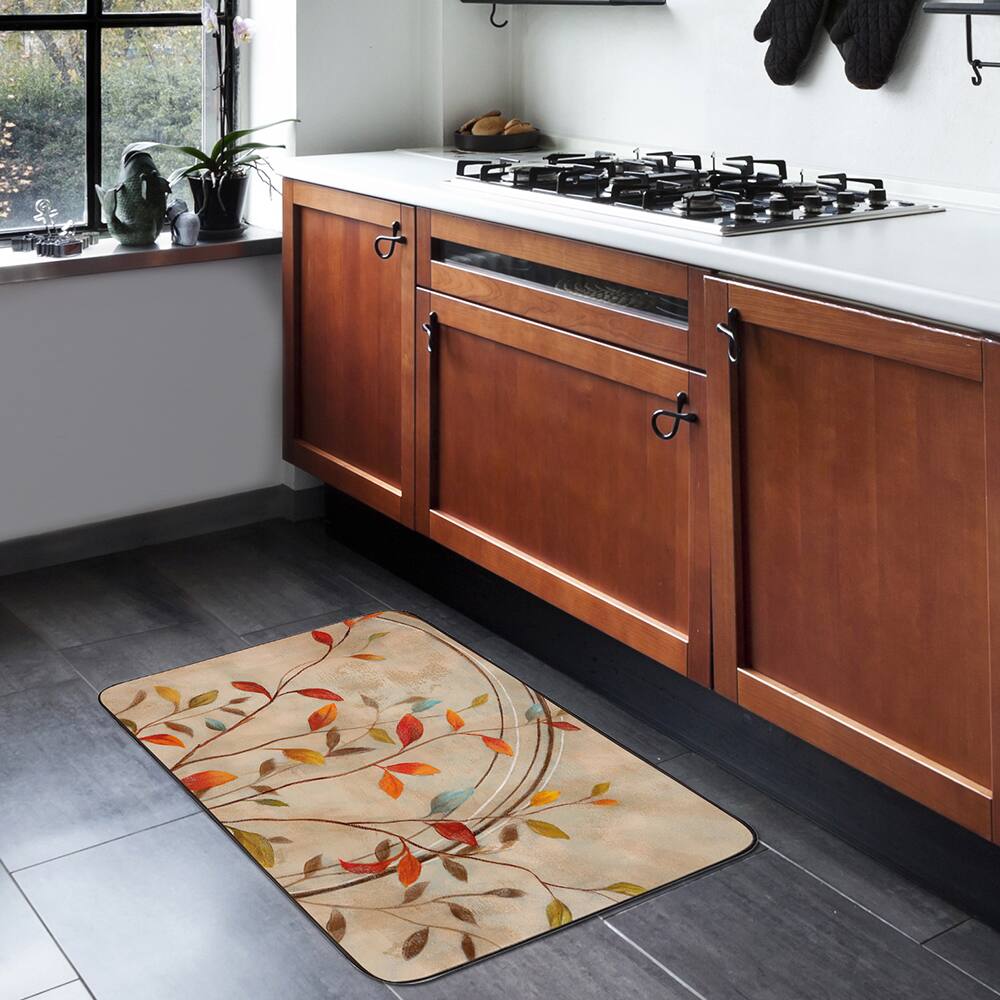 Designer Chef Beige PVC/Rubber Anti-fatigue Kitchen Mat - 2' x 3'