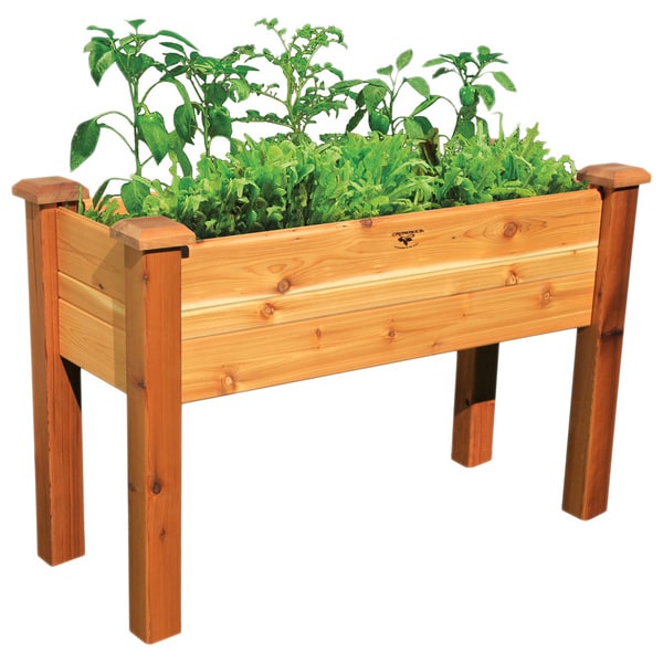 Natural Wood Elevated Garden Bed
