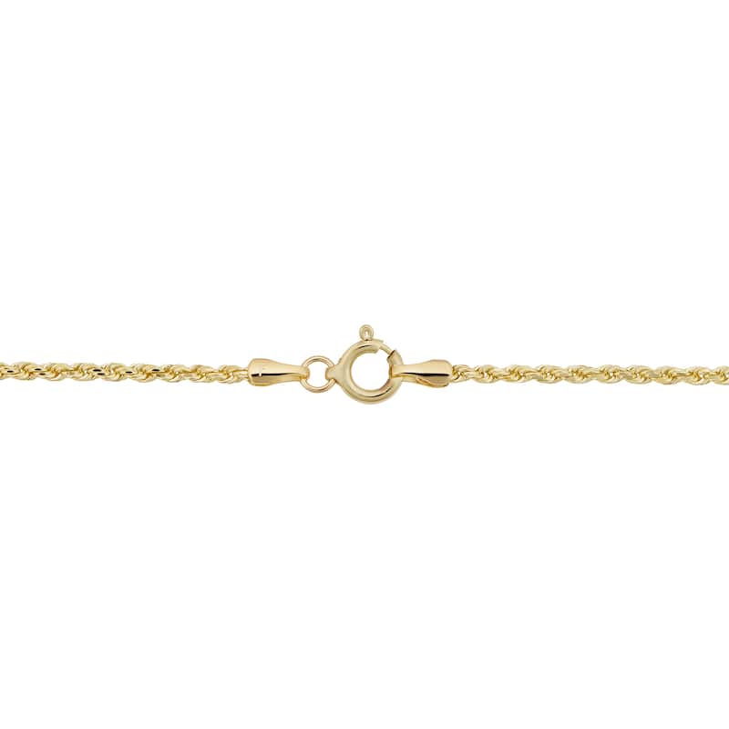Fremada 10k Yellow Gold 1.9-mm Semi Solid Rope Chain Anklet (10 inches)