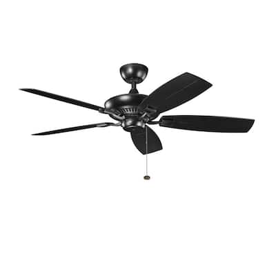 Kichler Lighting Canfield Patio Collection 52-inch Satin Black Ceiling Fan