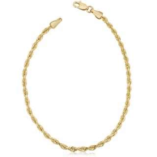 Gold Men S Bracelets Online At Our Best Fremada Uni 10k Yellow Gold 2 6 Mm Semi Solid Rope Chain Bracelet 7 5 Or