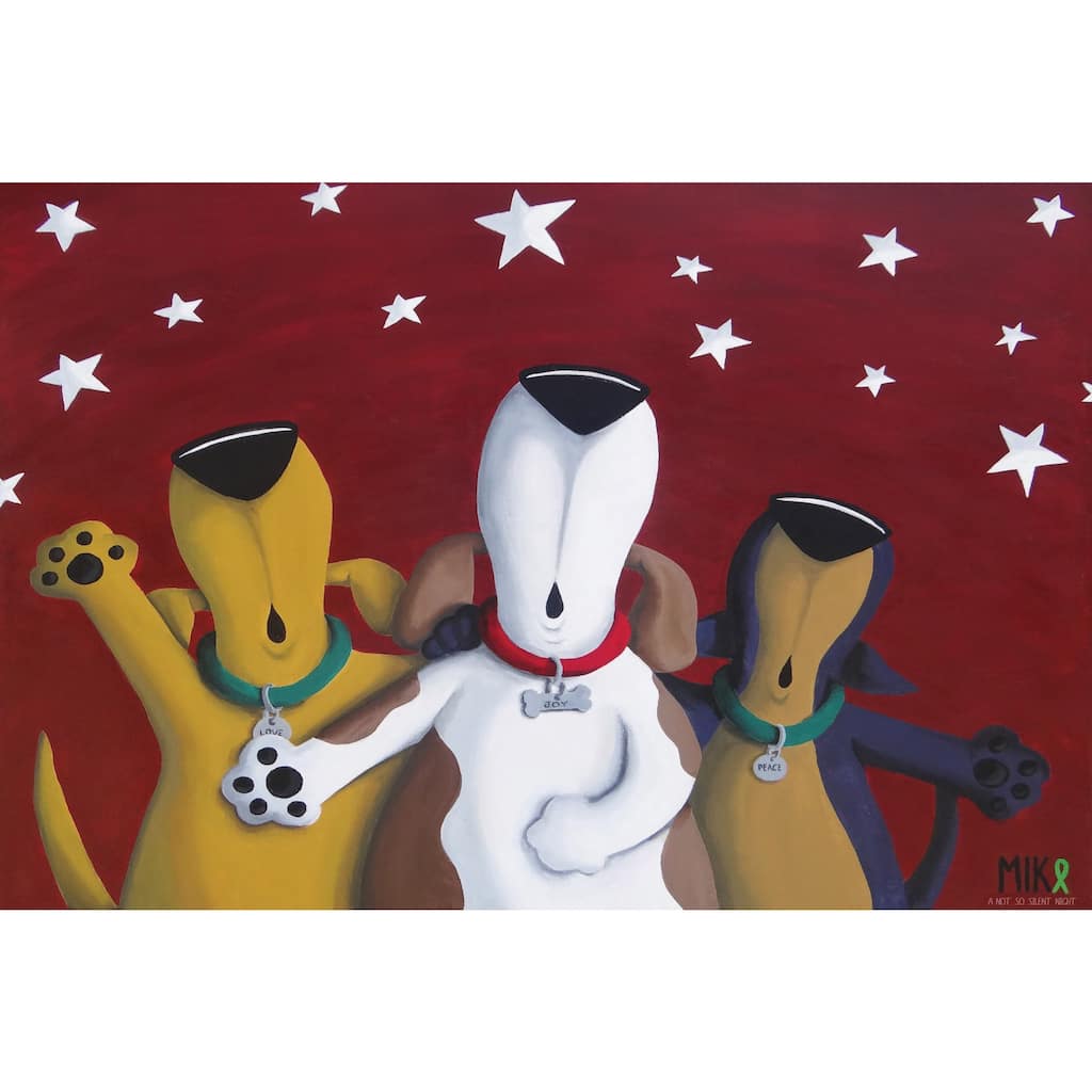 Marmont Hill - 'Not so Silent Night' by Mike Taylor Painting Print on Wrapped Canvas - Multi-Color