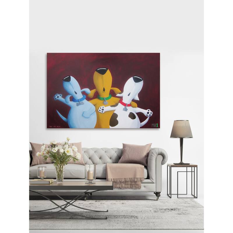Marmont Hill - 'Three Dog Night' by Mike Taylor Painting Print on Wrapped Canvas - Multi-Color