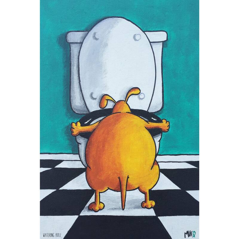 Marmont Hill - 'Watering Hole' by Mike Taylor Painting Print on Wrapped Canvas - Multi-Color